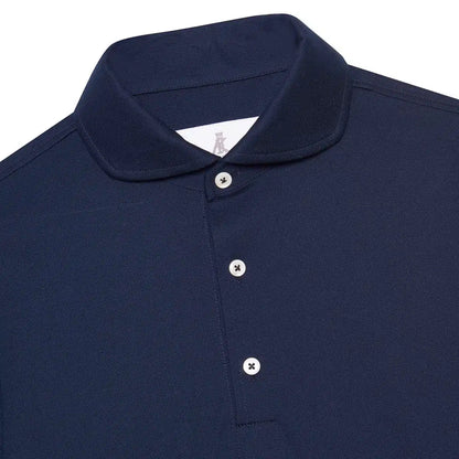 Navy Blue Cotton LS Polo Shirt